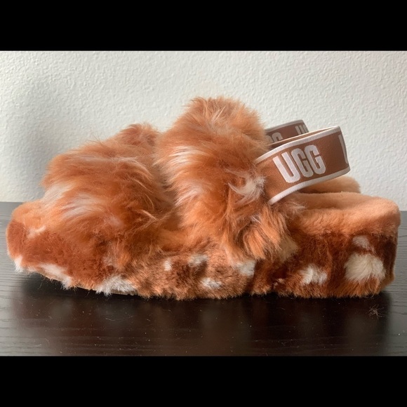 Ugg Women's Oh Yeah Spots Slipper 1118165‎ Natural Size 7 NEW Without Box. - Picture 1 of 7